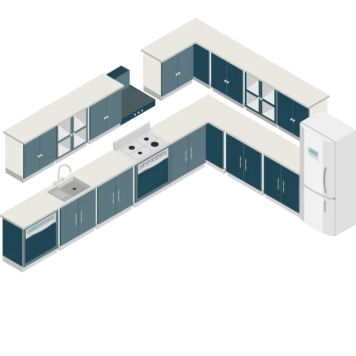 L-shaped kitchen