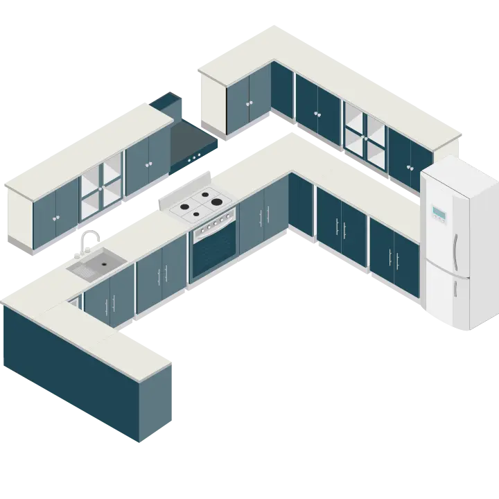 U-shaped kitchen